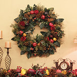 24" Elegant Christmas Wreath with Fruit and Greenery 